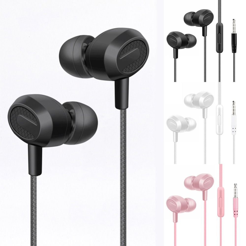 1PC 3.5mm Wired Earphones Universal In-ear Headphones Portable Subwoofer Stereo Sports Earphone With Mic Noise Cancelling Earbud