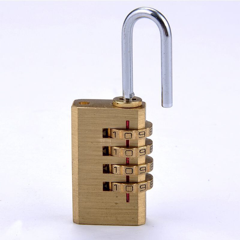 Newly Mini 4 Digits Number Password Code Lock Combination Padlock Resettable For Travelling Bag Door FIF66