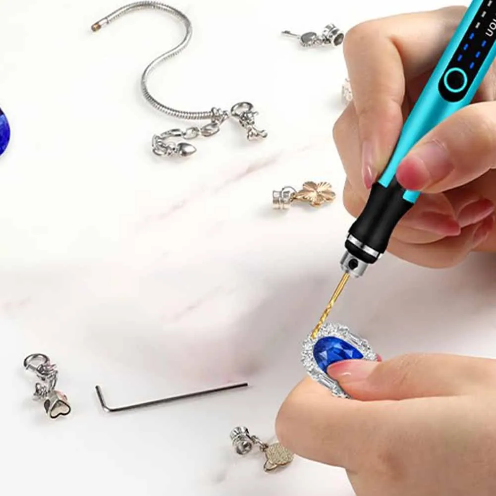 Diy-bor, mini-borsett, 2.35mm skaftdiameter, effektiv kjedelig, gullfarge, stor sponfjerningsplass
