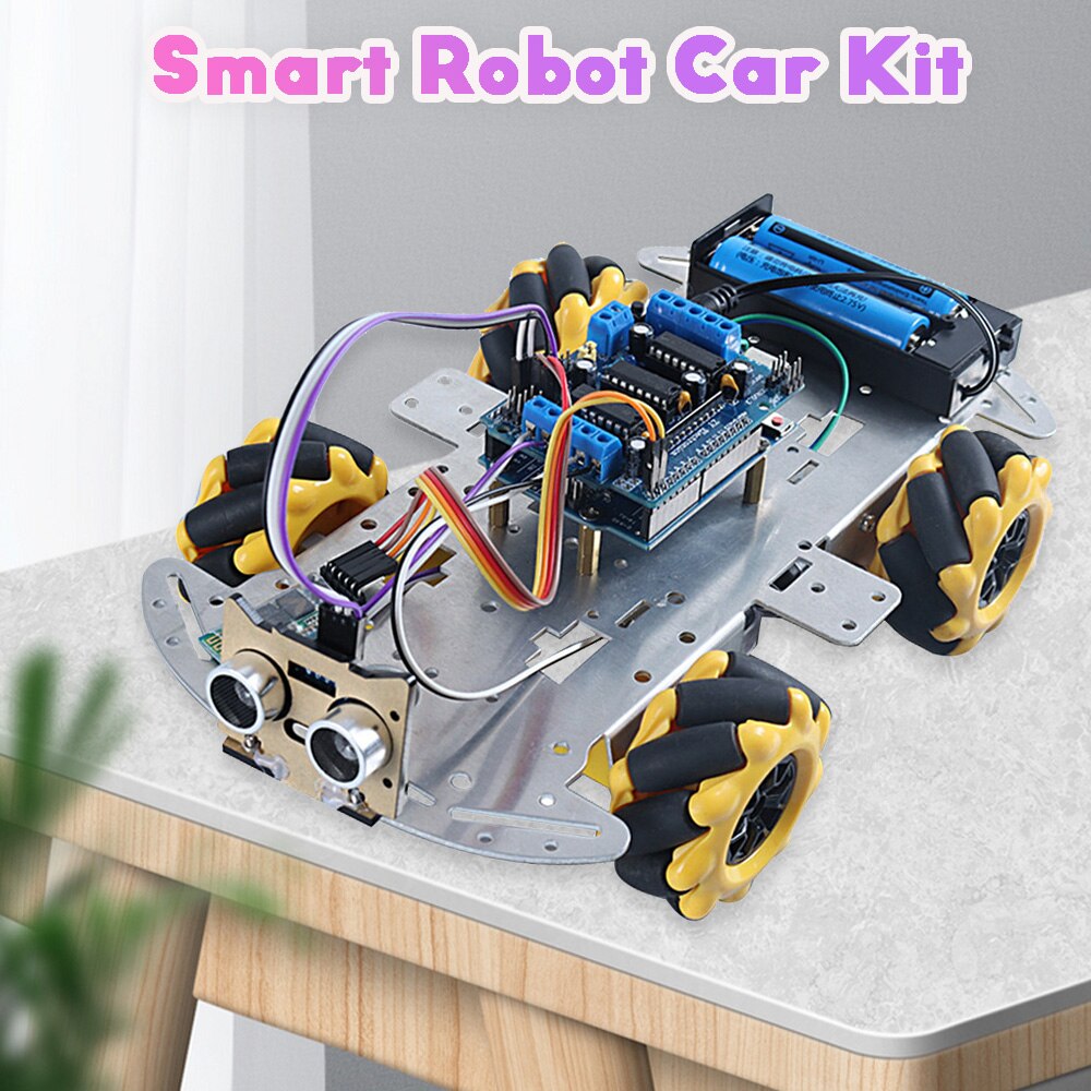 4WD DIY Smart Robot Car With Bluetooth,Ultrasonic module For Arduino Education Programming for CH340 Uno R3 with Tutorials