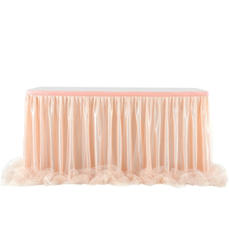 185 X77cm Table Skirts Tulle Table Cloth Tutu Table Skirt for Wedding Decorations Kids Birthday Party Baby Shower Home Decor: Rose gold long yarn