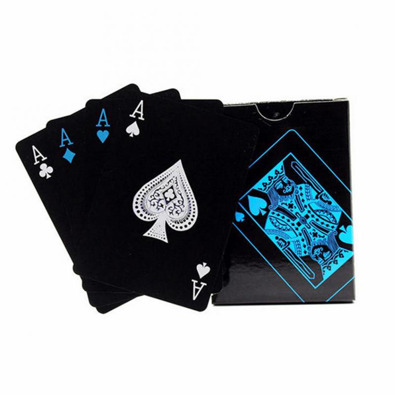 54 Stks/set Waterdichte Poker Tafel Game Speelkaart Tafel Game Speelkaart Collectie Poker Pure Zwart Set