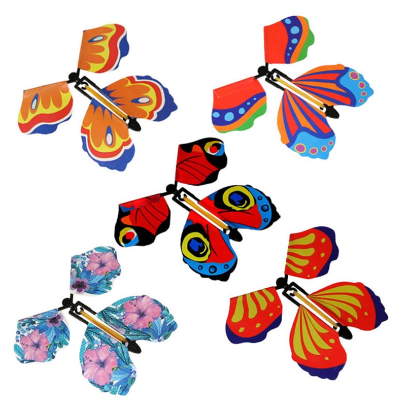 5Pcs Magia Farfalla di Volo Po 'Di Magia Trucchi Divertente Sorpresa Scherzo Giocattoli Per I Bambini Sorprendente Magico Della Farfalla