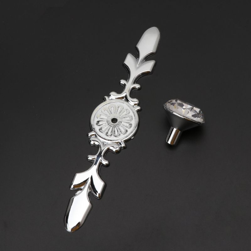 Zinklegering Diamant Kristal Handvat Europese Minimalistische Transparant Kristal Enkel Gat Kast Kledingkast Deurklink Glas Boor H