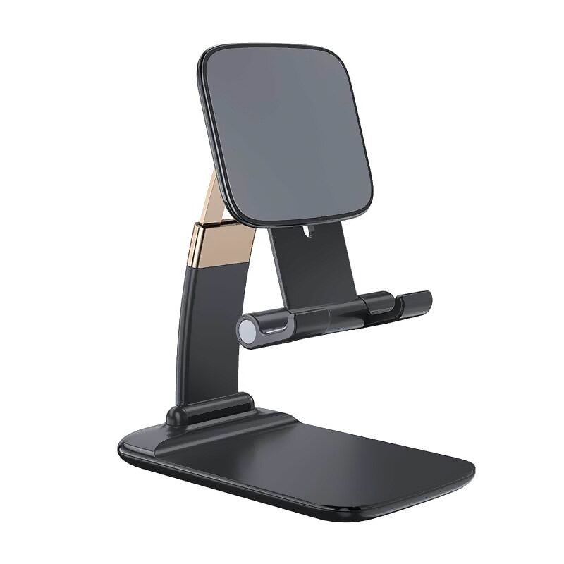 Universele Verstelbare Telefoon Houder Stand Voor Iphone 12 Pro Max Samsung Note 20 Ultra Ipad Tablet Opvouwbare Metalen Houder Bureau stand: Black