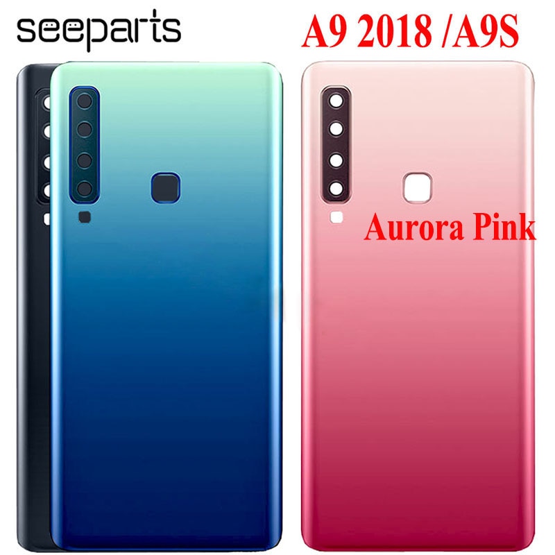 Voor Samsung Galaxy A9 A920 Terug Batterij Glass Cover A9S Achter Deur Behuizing Case Vervanging Voor Samsung A9S Batterij cover