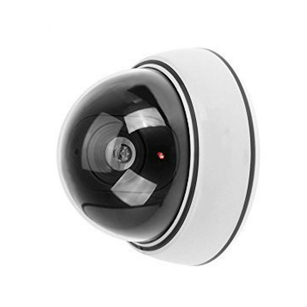 Silver Dummy Dome Security Camera CCTV False IR LED Flashing Red Light WYS Sales