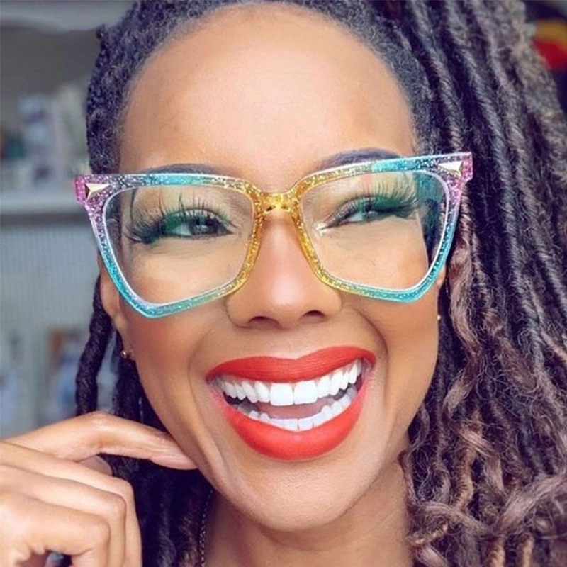 Lunettes en œil de chat Transparent pour femmes, monture tendance, de luxe, de styliste, couleur, pour ordinateur,