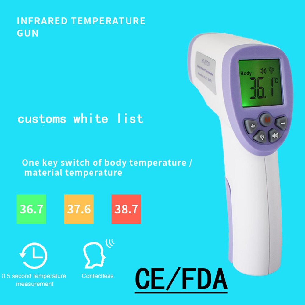Niet Contact Voorhoofd Thermometer Infrarood Digitale Monochrome Backlight Thermometer Baby Volwassen Body Tempeature Meten Tool
