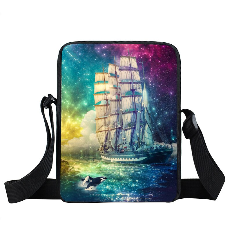 World Map / Oil Painting Landscape Mini Messenger Bag Women Handbag Ladies Shoulder Bag Portable Crossbody Bags Bookbag: xkblandscape03