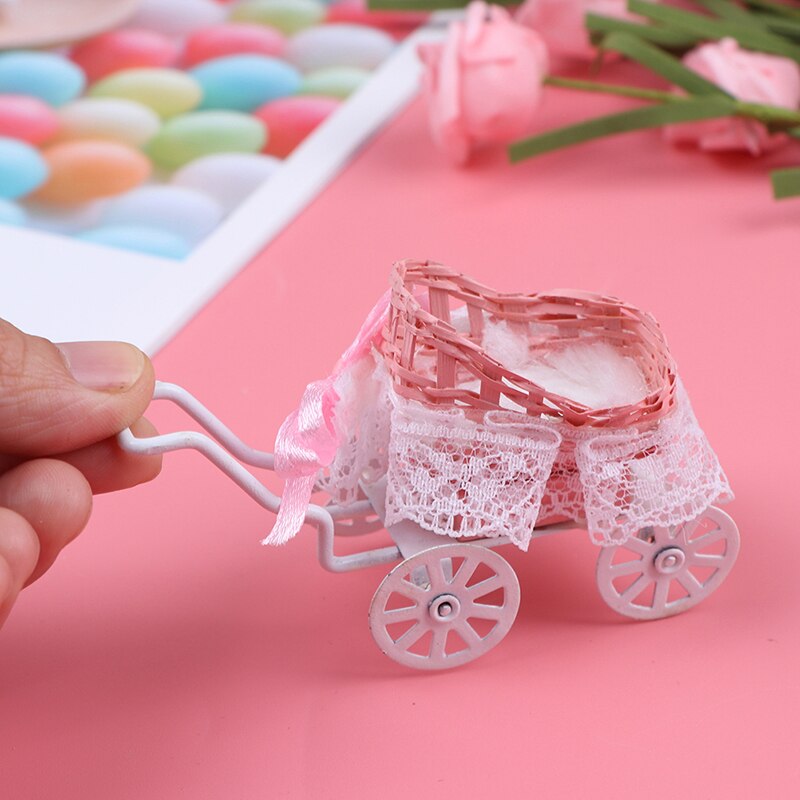1pc Cute Doll House Decor Miniature Accessories Baby Carriage Model Doll Houses Accessories Toys