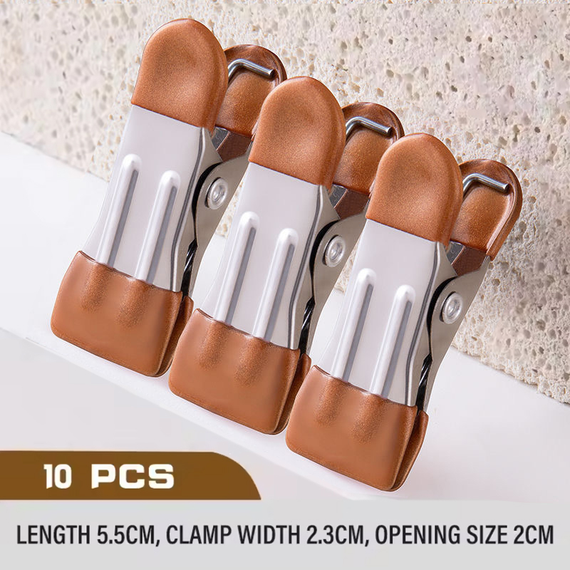 ​ Pinzas para colgar ropa portátiles, organizador de ropa para armario, pinzas para ropa de acero inoxidable, pinzas para ropa, percha para pantalones, 10 Uds.: YELLOW