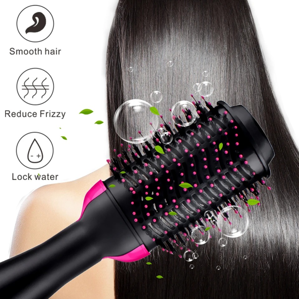 1000 W professionelle Haartrocknerbürste 3 IN 1 One Step Negativ-Ionen-Trocknerbürste Haarglätter Lockenwickler Heißluftbürste Roller-Stil