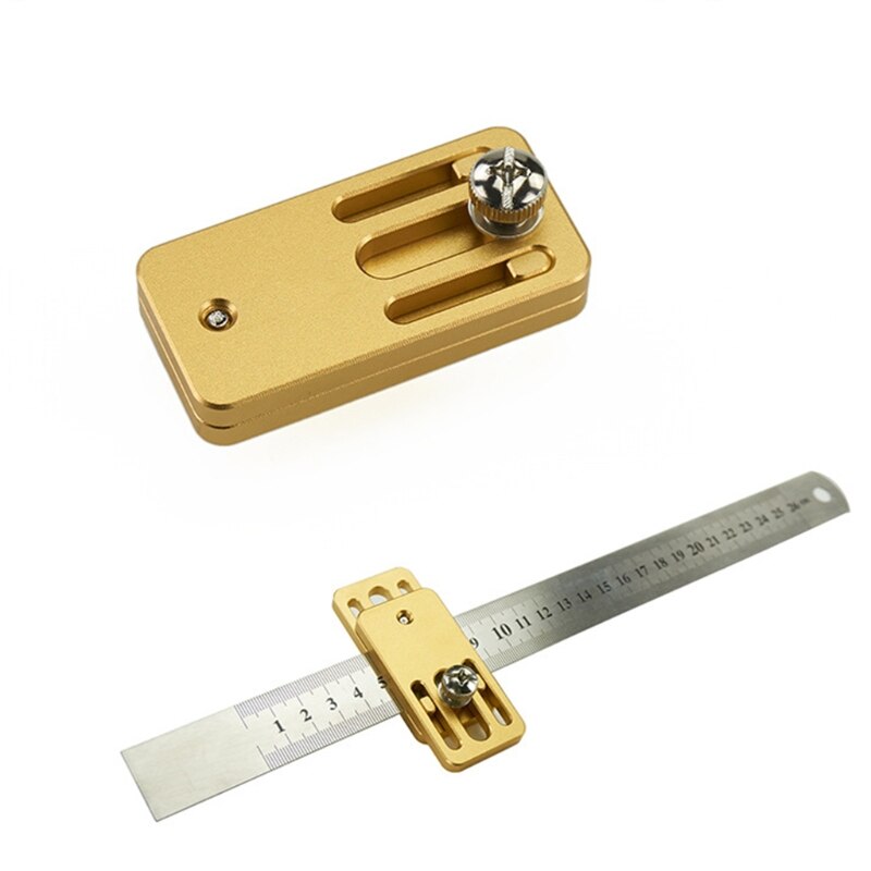 Woodworking Scribing Tool Positioning Block Crossed-Out Tools Line Drawing Marking Gauge Steel Ruler Limiter: 2