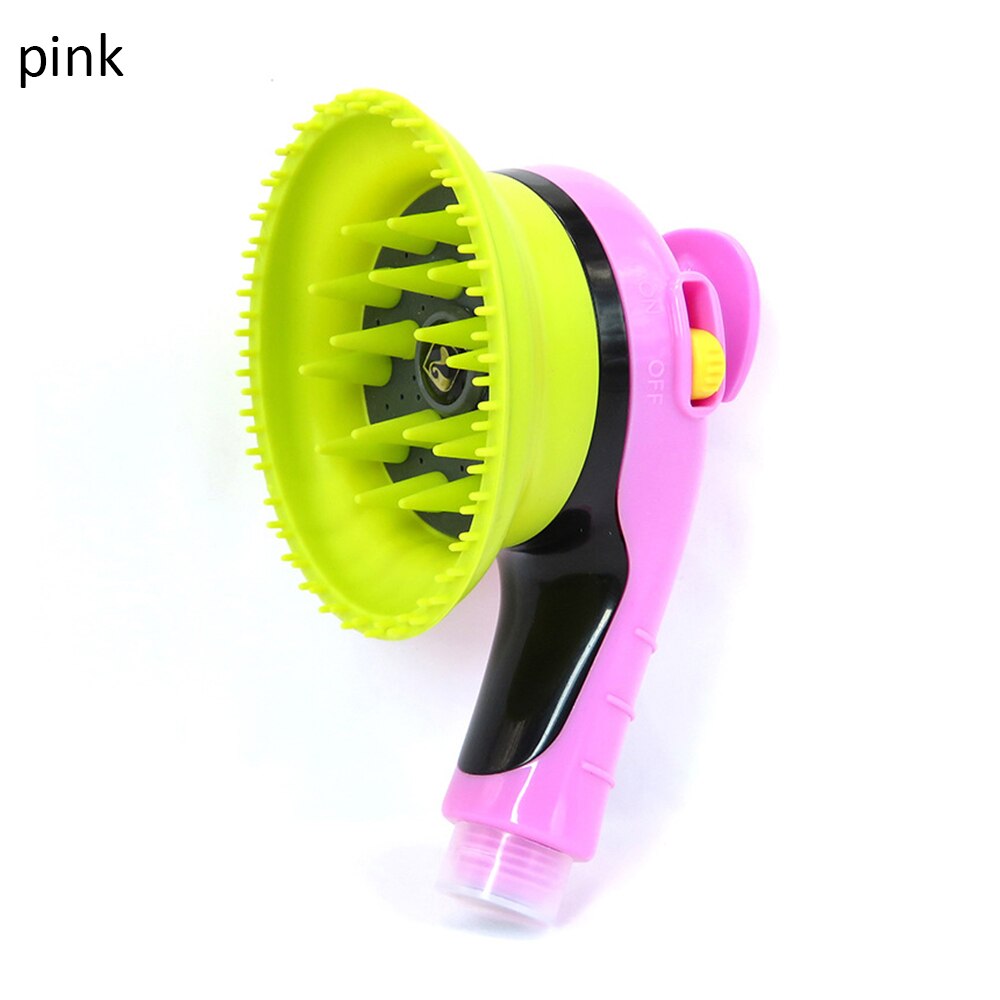 Rociador de baño para perros y gatos, cabezal de ducha, boquilla de ducha de mano multifunción, cepillo de aseo para mascotas, suministros para mascotas,: Pink