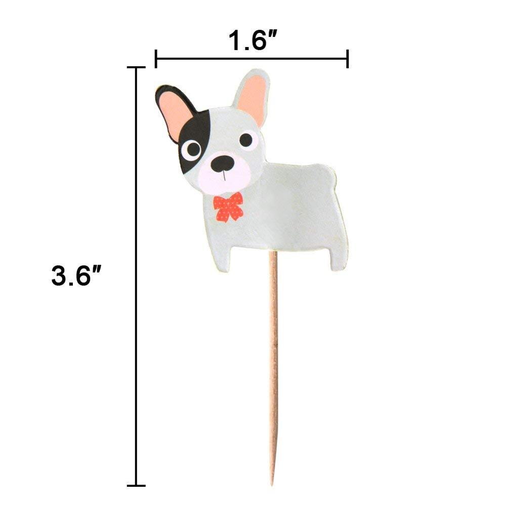 24 stk hvalp hund cupcake toppers tegneserie kæledyr tema baby shower fødselsdag dyr fest kage dekorationer