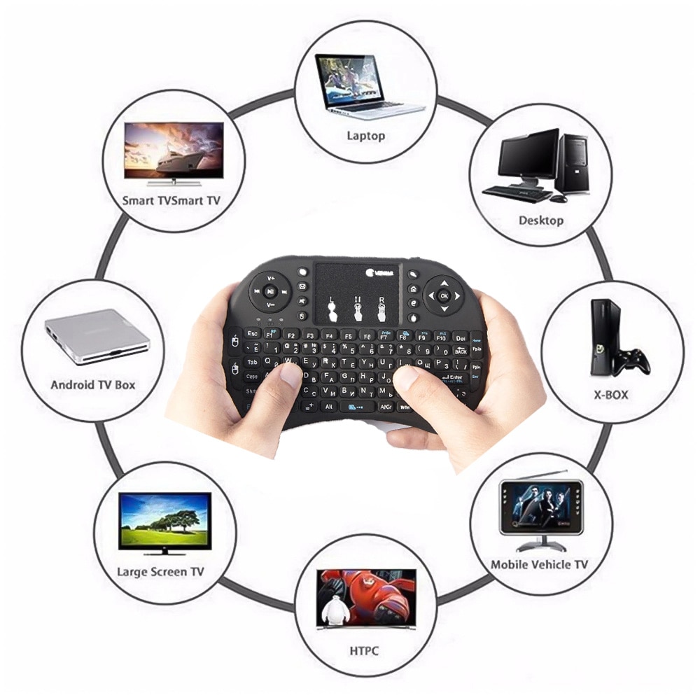 ACEPC I8 Mini Keyboard 2.4GHz Wireless Keyboard Air Mouse Touchpad For Android TV BOX Mini PC Backlight Russian English Keyboard