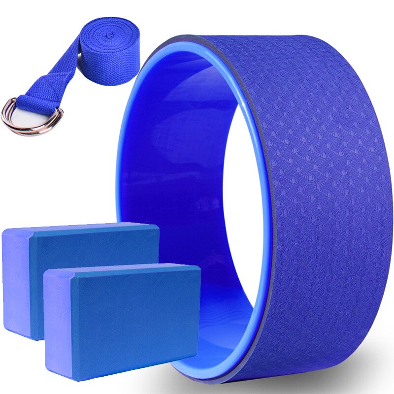 Ensemble de 4 pièces d&#39;exercices de Yoga et Pilates à domicile, ceinture d&#39;étirement de la taille, équipement de Fitness EVA: Blue