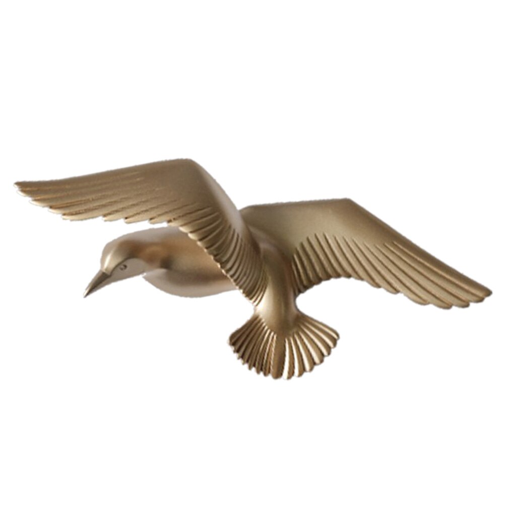 Décorations murales de la mouette en résine | 5 Styles disponibles, chambre à coucher, décoration murale de la maison: E Gold
