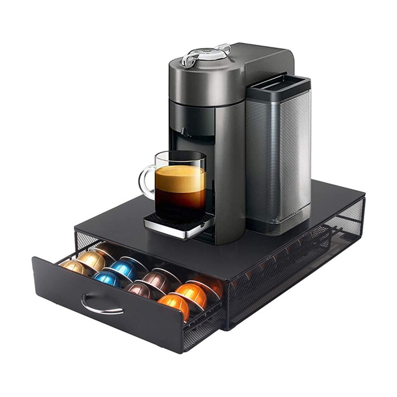 40 koppar kaffe nespresso kapsellåda hållare kaffekapsel förvaringsställ rostfritt stål vertuo linjestativ organisation