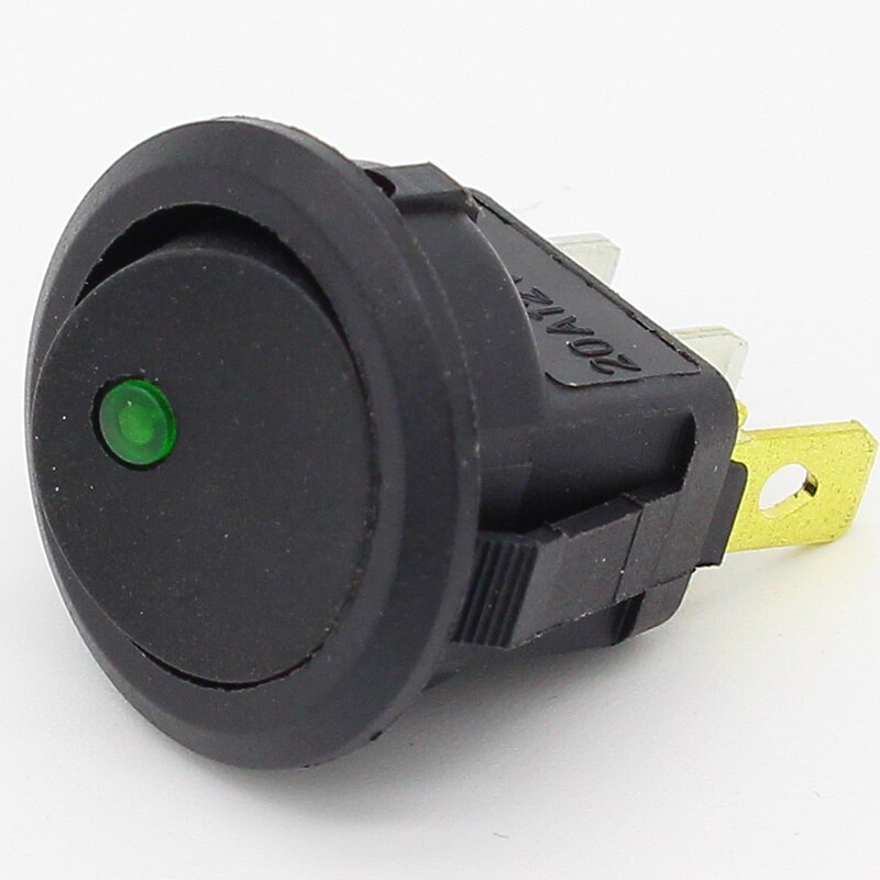2pcs 12V led rocker switch Led Dot Light 3 pins ON-OFF Rocker Switch LED illuminated Car Dashboard Dash Boat Toggle SPST Switch: Green