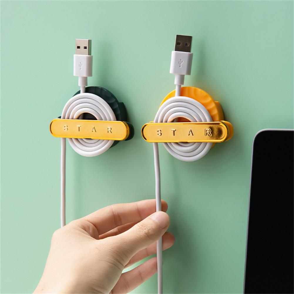 2Pcs/Set Wire Organizer Chic Fall-Prevention Attractive Wire Organizer 4 Colors Wire Hook
