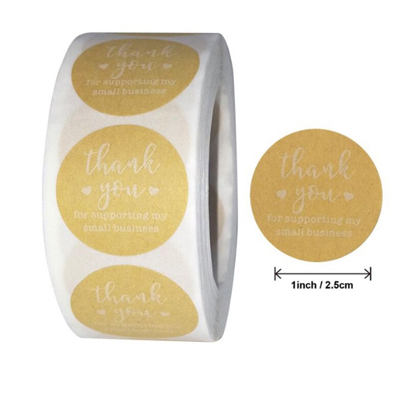 500pcs Gold Foil Thank You Stickers For Seal Labels 1in Packaging Stickers