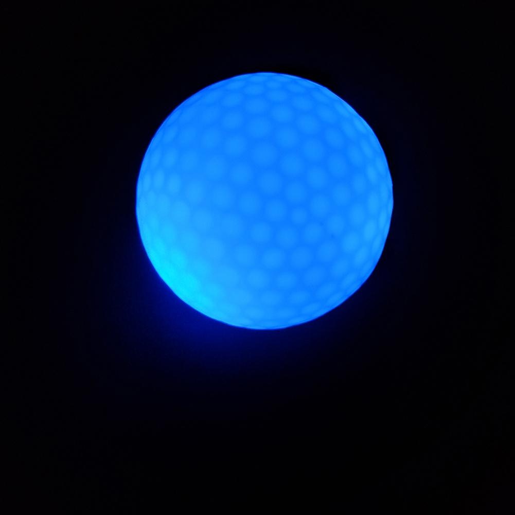 Lysende farverig glitter førte lys golfbold permanent lys bold til nat golf træning syntetisk gummi todelte bold: Blå stabil