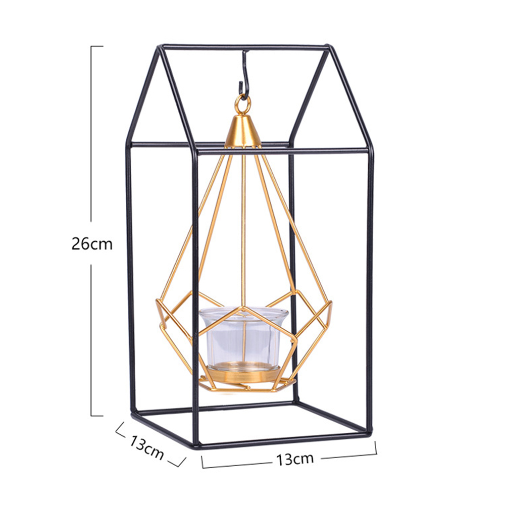 Candelero para centros de mesa de boda, candelabro geométrico de hierro dorado para taza de velas, decoración del hogar, candelabro de estilo nórdico: A5