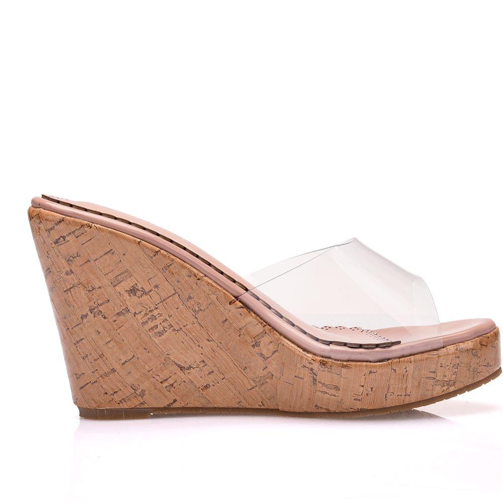 Cristal reina mujeres desnudo Casual sandalias cuñas plataforma transparente tacones altos bombas diarias zapatos