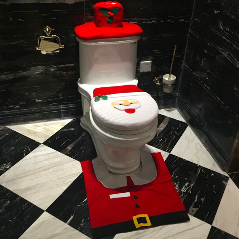3 Stck Weihnachten Lieferungen Wc Dekoration Weihnachten Wc Badezimmer Dekoration Karikatur Wc Sitz Abdeckung Schlecht Zubehör