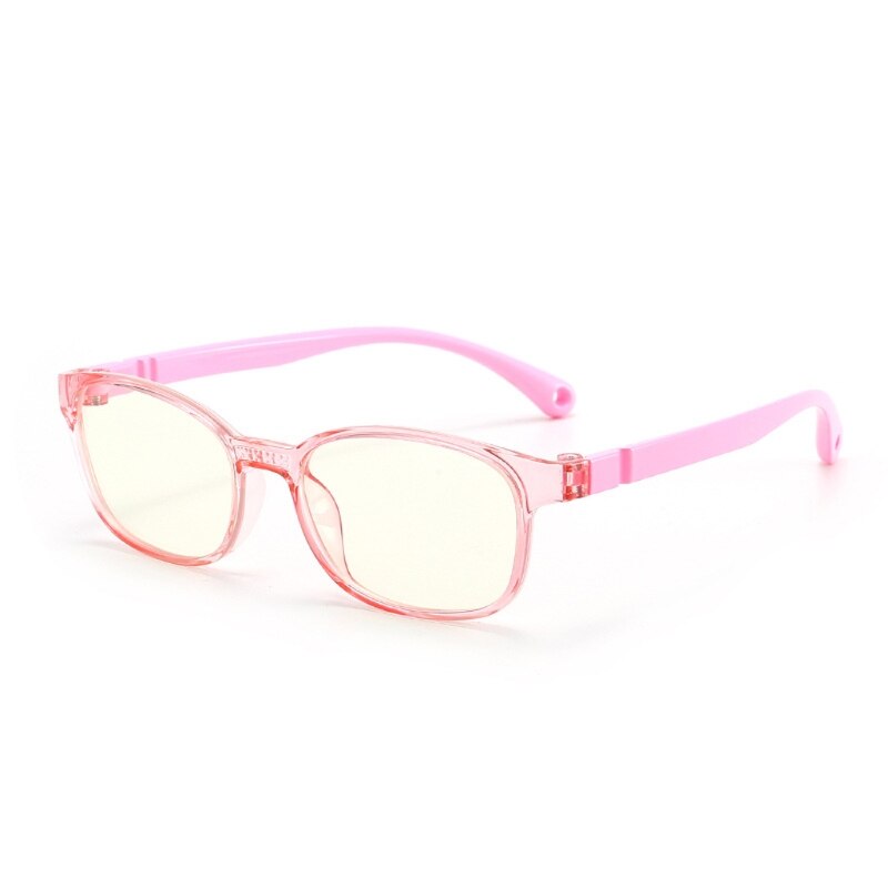 Lunettes à la pour enfants, lumière bleue, filtre Anti-éblouissement, lunettes pour filles et garçons, blocage de la monture optique, lentilles claires TR90: Rose