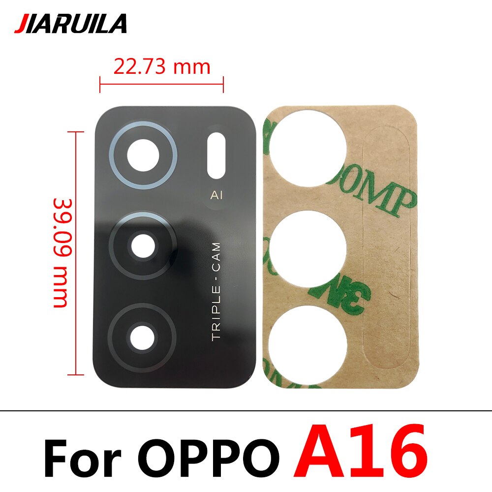 100% oryginalna tylna soczewka aparatu tylnego obiektyw z samoprzylepną do Oppo A1k A5S A8 A9 A15 A16 A52 A53 A54 A74 A93 Realme 5 6 C3 C11 Z6: A16