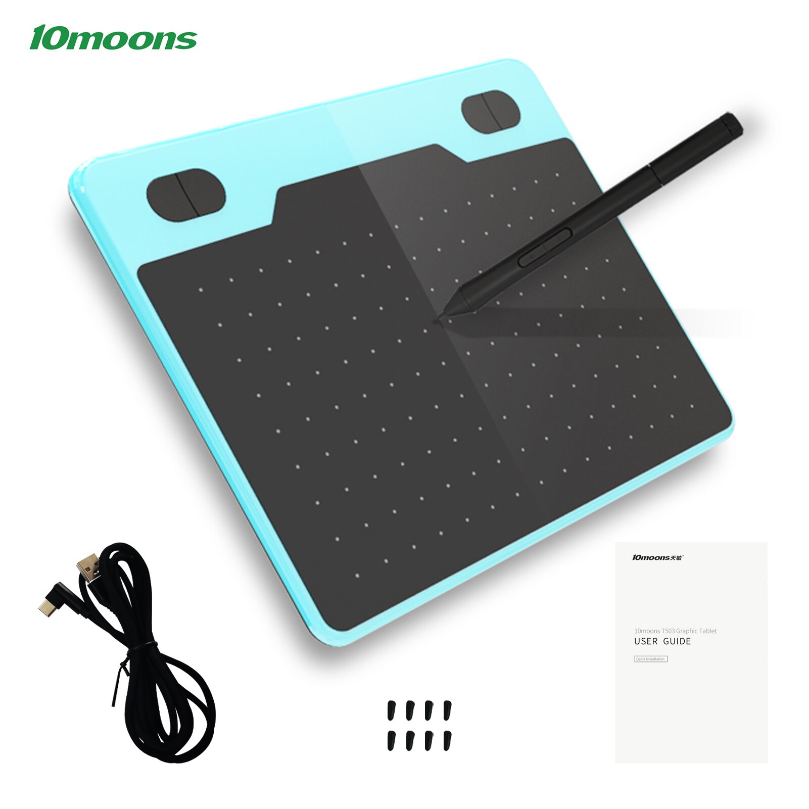 10 księżyców T503 cyfrowy tablet graficzny robić rysowania Ultralight bezbateryjny rysik 8192 poziomy ciśnienie 4 Kys android OTG