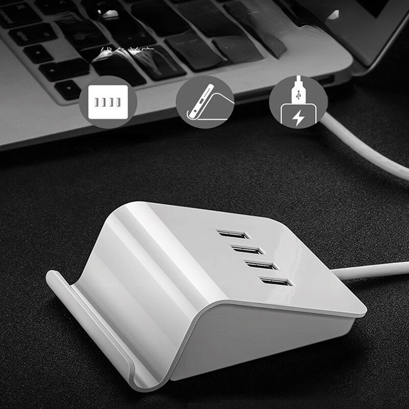 Multi-function Mobile Phone Holder Function 4 ports USB 2.0 For PC Laptop For Xiaomi Huawei Samsung