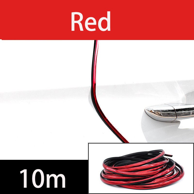 Chrom Auto Tür Rand Schutz Streifen Lärm Isolation Dicht Auto Tür Gummi Dichtung Streifen Klang Isolierung Tür Schutz: rot 10m