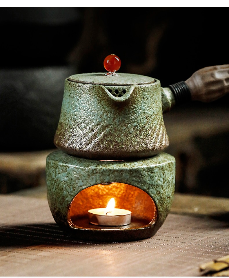 Cooking Teapot Set Tea Fire Stoves Burning Ceramic Cup Green China Tea Ceremony Tea Art Gongfu Tool Warmer Teapots