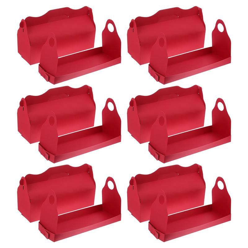 6Pcs Cake Packaging Boxes Rectangle Food Packing Boxes Portable Cake Container