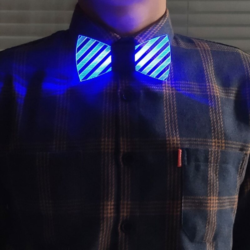 Kreative Bunte LED Leucht Acryl Fliege Farbe Ändern Blinkende Krawatte Halloween Cosplay Kostüm Requisiten