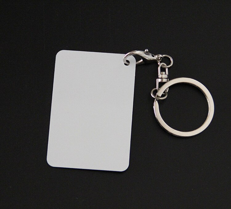 Llavero en blanco sublimación de aluminio de metal llavero dos imprimible 50 unids/lote: Sqaure