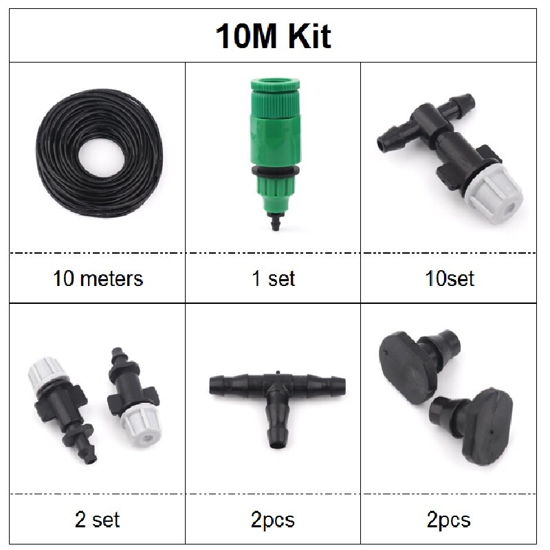 1 set 30m mistkoelsysteem irrigatieset microsproeier bewatering mistsproeier 10m slang micron tuinterras