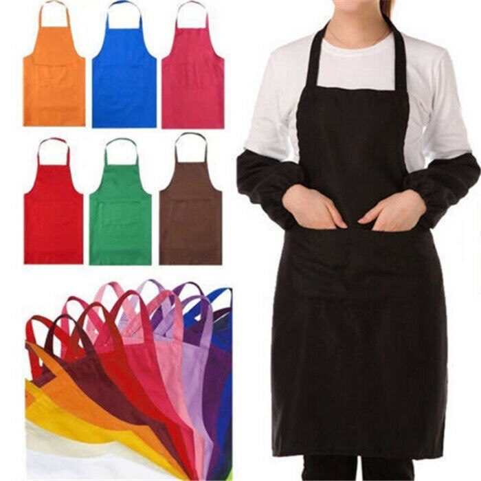 Delantal con pechera ajustable para hombre y mujer, vestido de Chef para restaurante, cocina clásica con bolsillos, artesanía de carnicero para hornear, cocina, barbacoa