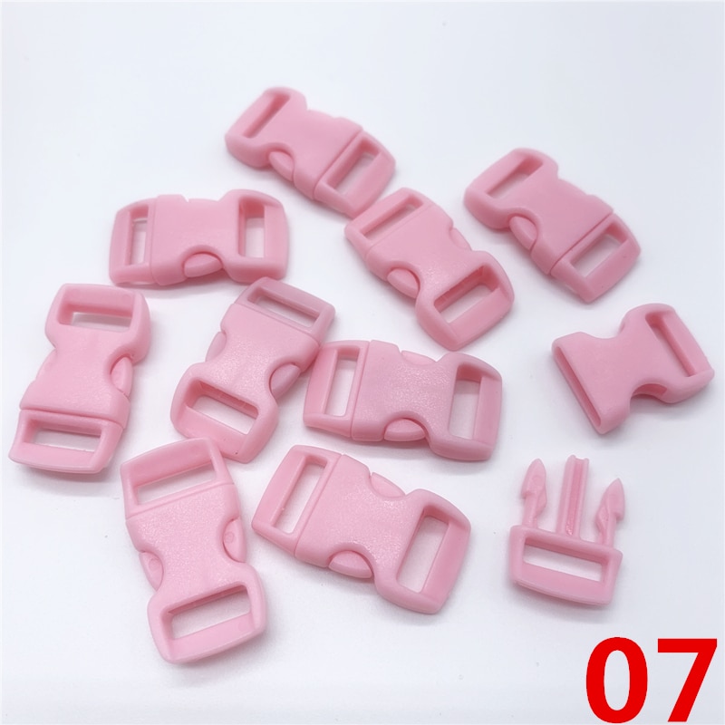 10 sztuk/partia 10mm boczne zwolnienie klamra zakrzywione spadochron 550 bransoletka Paracord dla obroża pasek taśmy odkryty obóz: 07