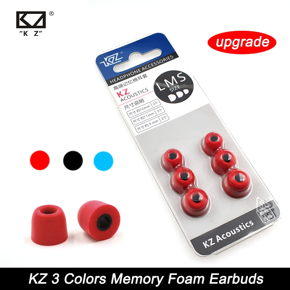 Kz originalminne skumbrus isolerande sköna öronsnäckor öronkuddar öronsnäckor in-ear hörlurar för zsx  zs10 pro  s1 e10 t1 zst x