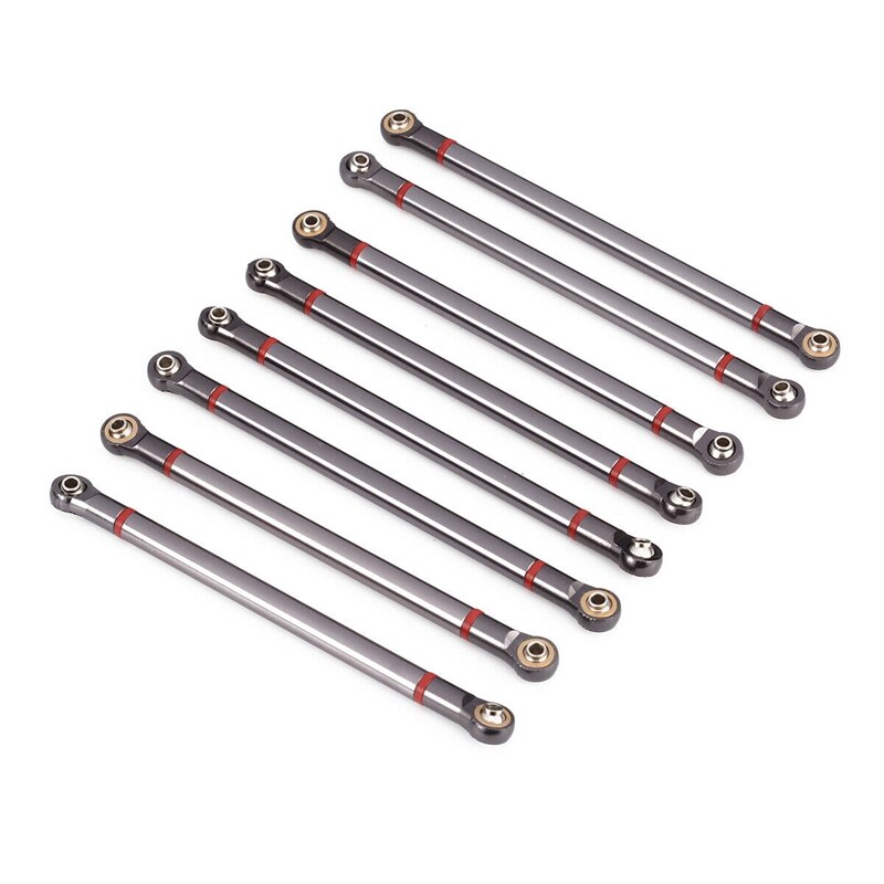 8Pcs Wheelbase Link Rod Aluminum Alloy Link Rod 31m for 1/10 Rc Car Crawler Axial Scx10