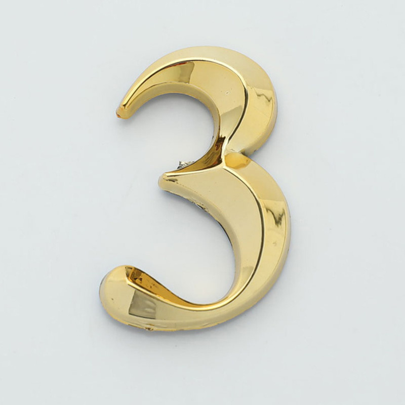 1 pz 3d oro autoadesivo numero di porta segno numero cifra appartamento Hotel ufficio porta indirizzo numero di strada adesivi targa segno: Grigio chiaro