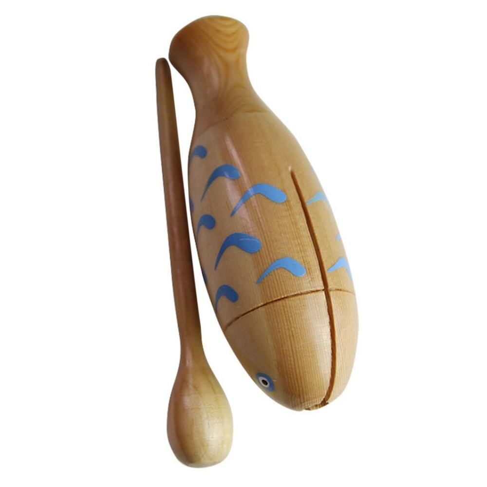 Orff verdens træfiskformede klapper musikinstrument til børn rytme tidligt pædagogisk legetøj med percussion stick: Default Title