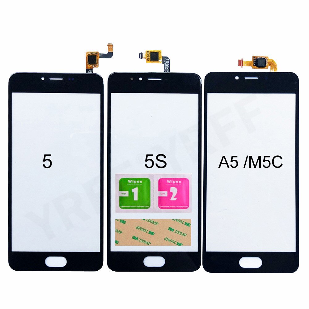 Pour Meizu M5 M5S M5C écran tactile numériseur 5.0 pouces pour MeiLan A5 5C tactile panneau de verre avant pièces d'assemblage de capteur