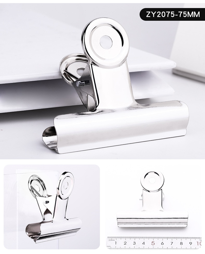 1p Powerful Metal Clip Stationery Office Supplies Household Folder Fixing Small Book Clip Extra Large Sketch Board Drawing Clip