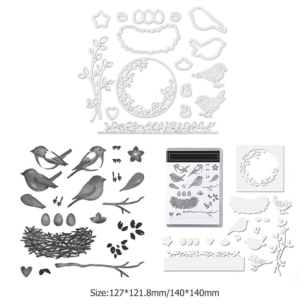Troquelado Recortes de papel arte en relileve para hacer tarjetas DIY sello para álbum de recortes troquelado Urraca tarjeta hecha a mano hojas de sellos decorativos